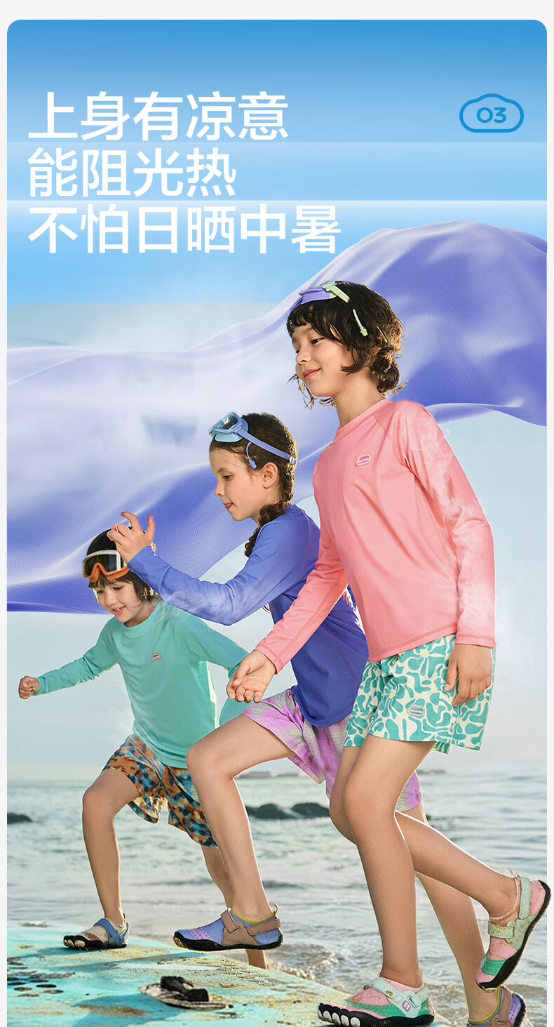 Kocotree KK Tree Kids Swimwear Original Yarn Sun Protection Long Sleeve Two-Piece Swimsuit for Boys and Girls, Durable for Thousands of Water Soaks, Parent-Child Style 12