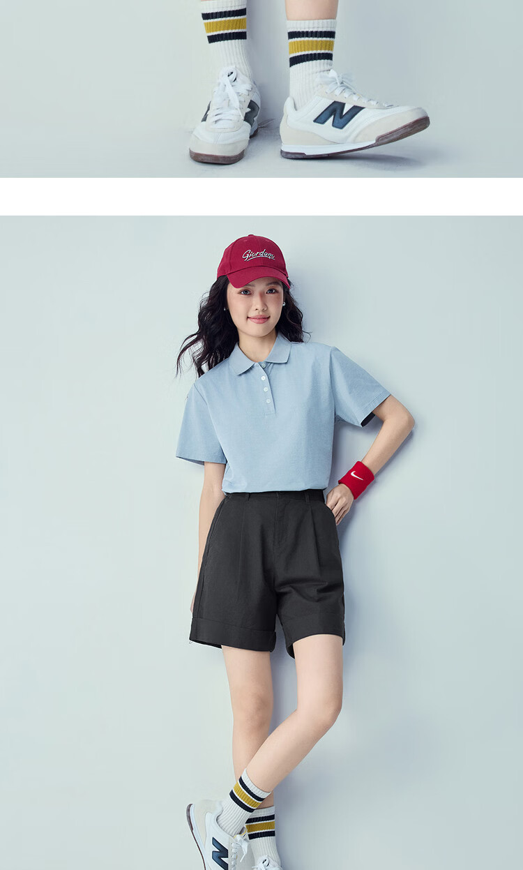Giordano Women's Summer New Cotton Linen Pleated Semi-Elastic Waist Straight Casual Shorts 13406306 16