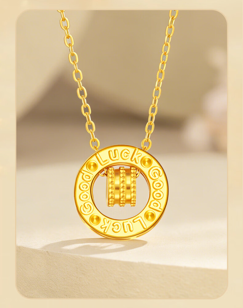 Lao Feng Xiang 925 Silver Double Ring Slim Waist Necklace Premium Möbius Pendant Gift for Girlfriend Valentine's Day 8