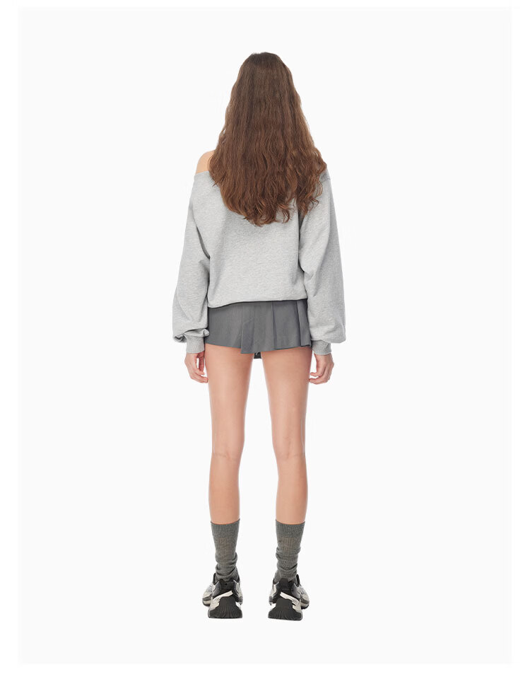 ANN ANDELMAN Irregular Pleated Blazer Skirt Pleated A-Line Mini Skirt Gray XS (Zhao Jinmai Style) 6