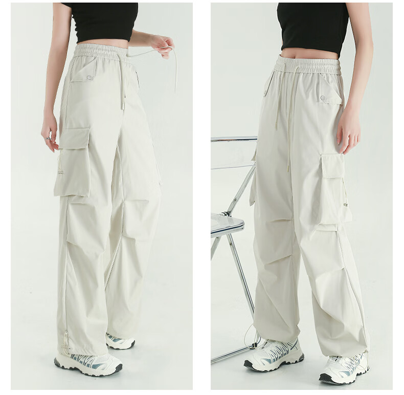 Borui Summer Lightweight American Quick-Dry Work Pants Women's Sports Loose Wide-Leg Slim Hiking Casual Pants 14
