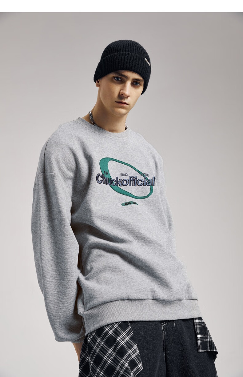 【chuck联名】ecko犀牛潮牌22aw美式贴布绣珠地空气层针织卫衣男女