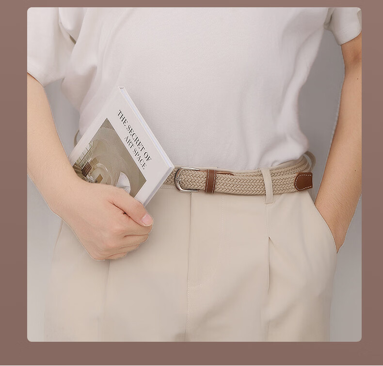 HOCR Canvas Belt Ins Style Woven Elastic Waistband Comfortable Breathable Unisex Jeans Belt 7