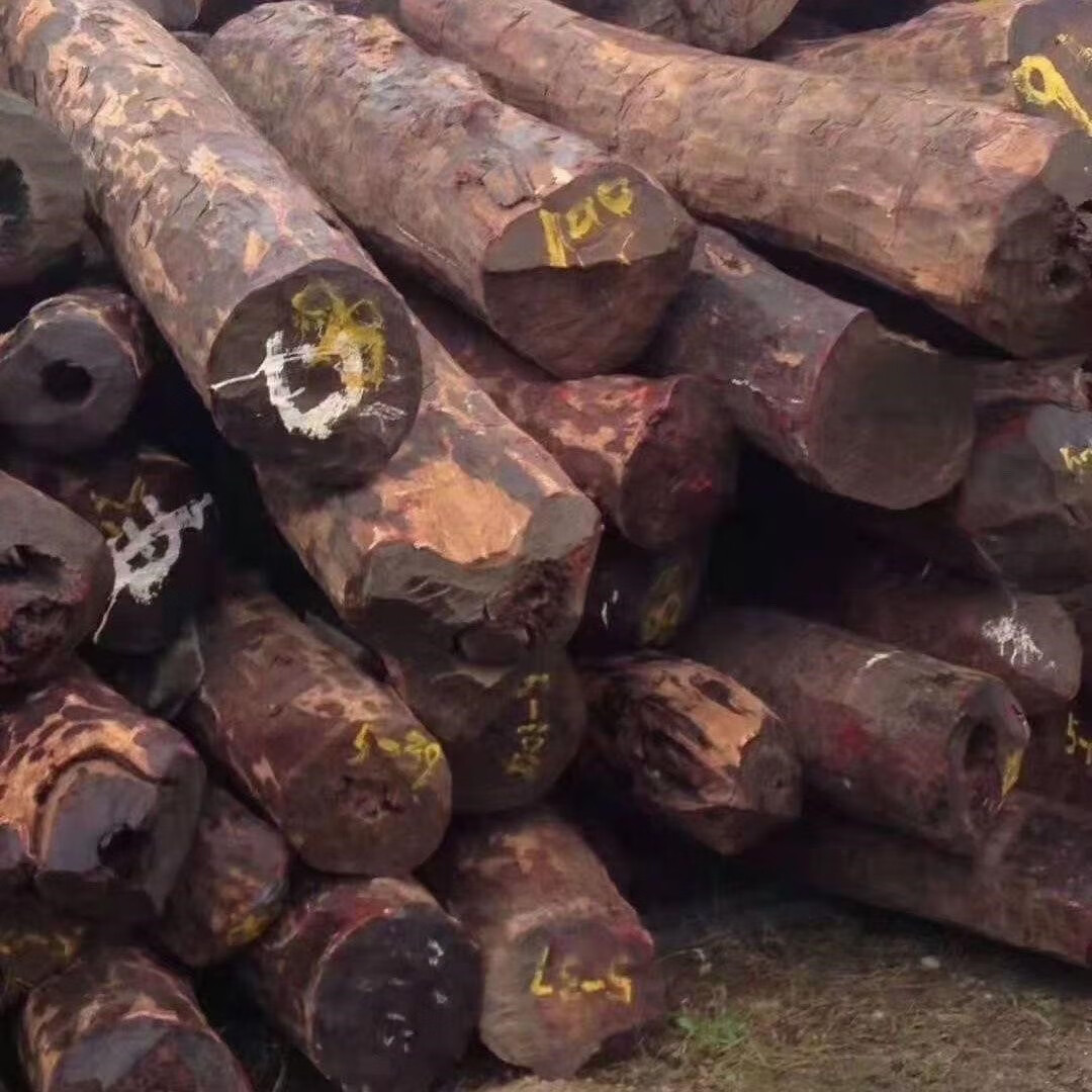 小叶紫檀木料原木血檀横财风水柱摆件雕刻料佛珠料木雕料diy手工 直径