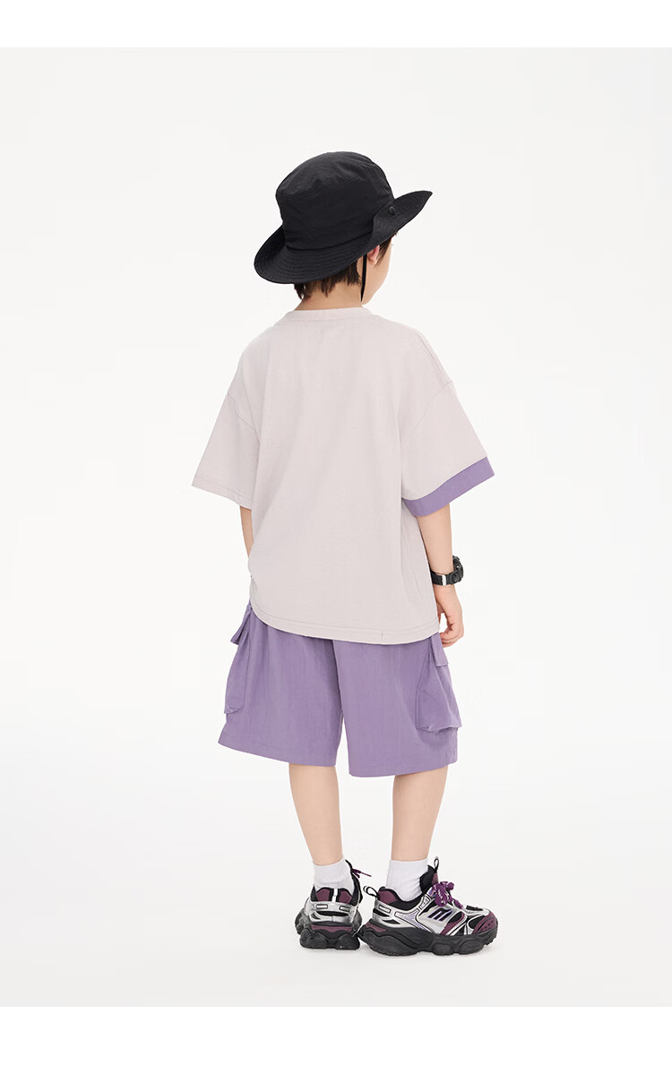 Paitown Kids 2026 New Boys' Summer Colorblock Short Sleeve and Shorts Casual Set Stylish 15