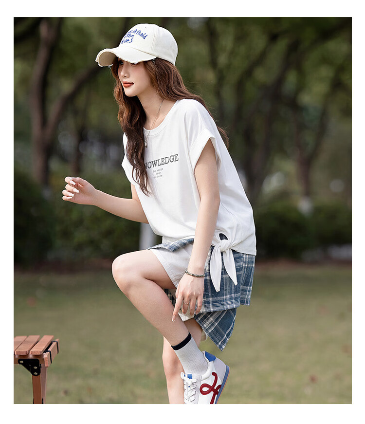 TonLion 2026 Summer New Women's Short Sleeve T-Shirt Unique Hem Design Loose Casual Top 8