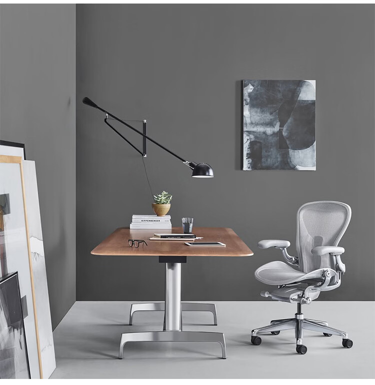 HERMAN MILLER Aeron Series 2 Ergonomic Office Chair with Adjustable Lumbar Support and Tilt, Mineral White, Size Large, 12-Year Warranty 11