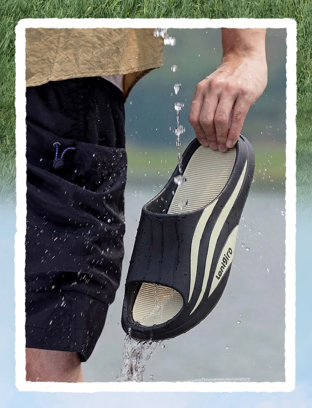 TZLDN Men's Sports Cooling Slippers 2026 New Summer Outdoor Non-Slip Odor-Resistant Thick-Soled Basketball Slippers for Men Students Outdoor Wear 3