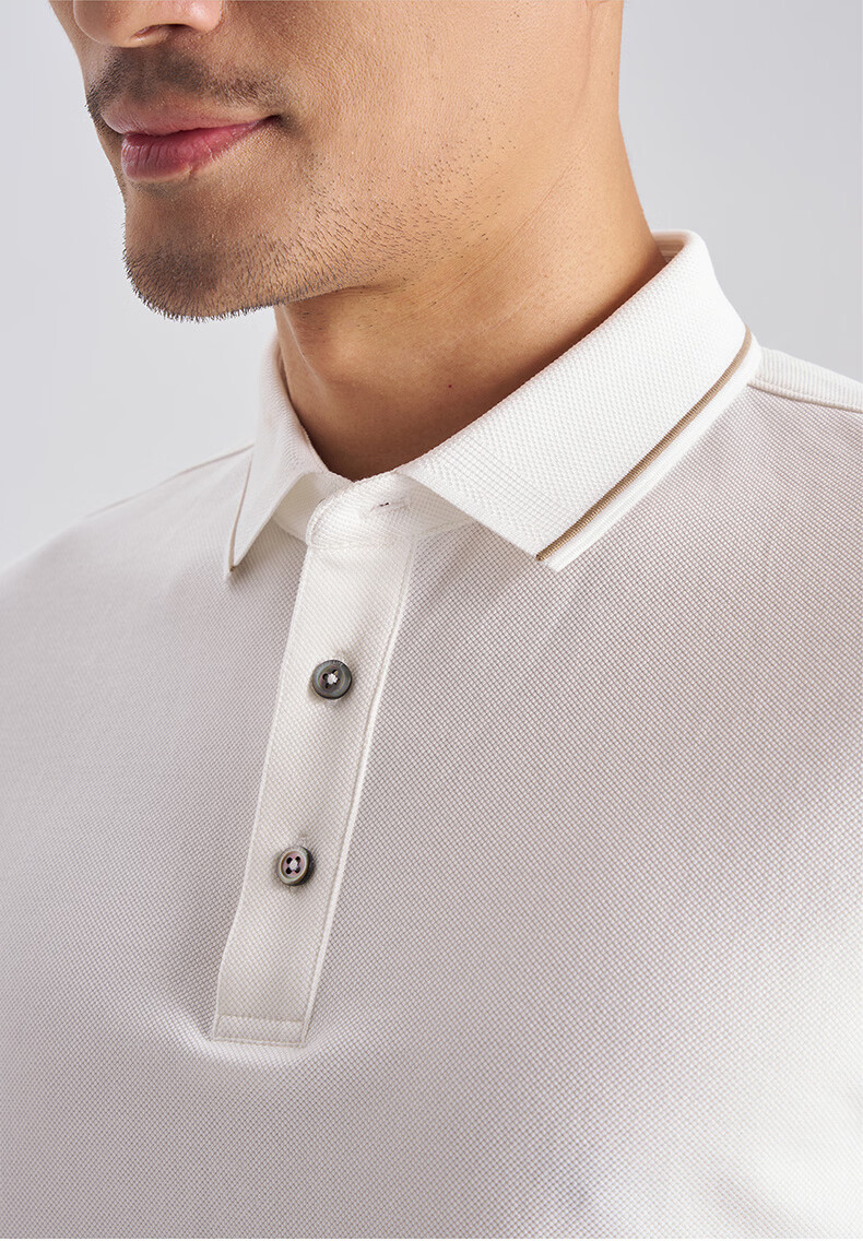Shirt Lao Luo [Offline Soft Touch Same Style] Men's Cool Feeling 5A Antibacterial Sun Protection Long-Staple Cotton Collar Contrast Color Short Sleeve Polo Shirt 4