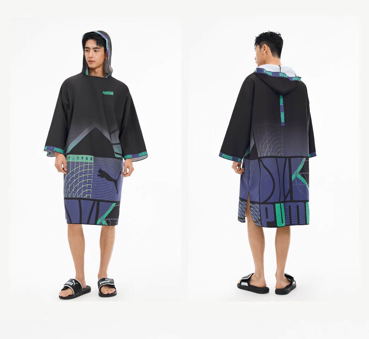 PUMA Adult Towel Robe 10A Antibacterial Sun Protection Quick-Dry Absorbent Large Hooded Portable Beach Swimming Warm 26