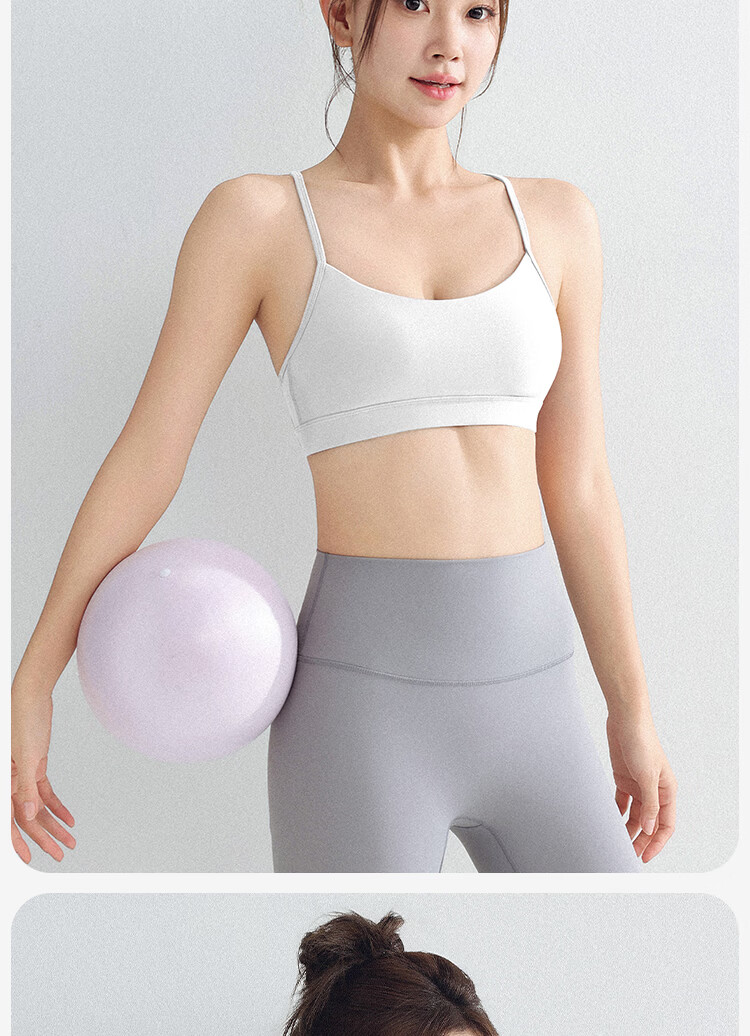 Free Style Women's Sports Bra Thin Strap Integrated Cup Backless Vest Pilates Yoga Fitness Training Bra 11