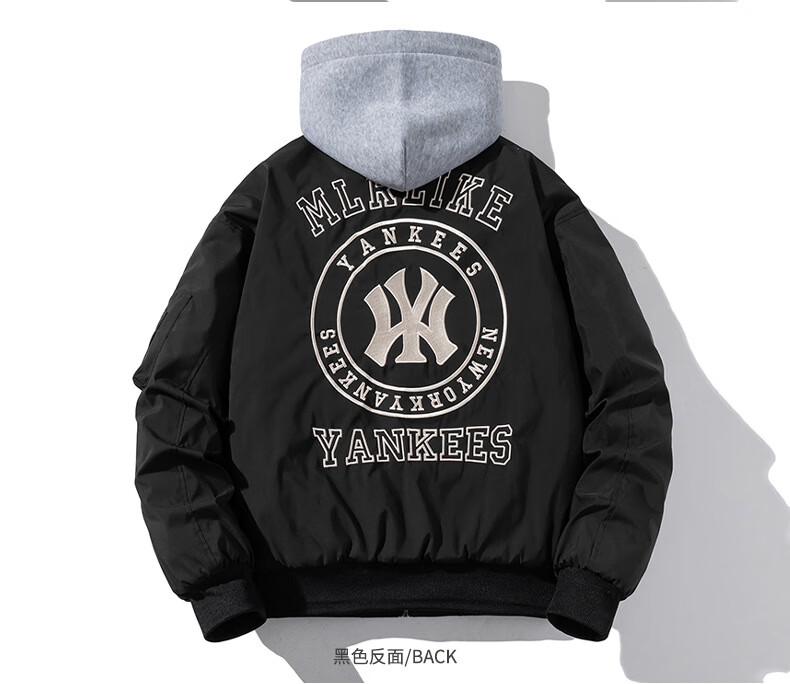 boy bees潮牌秋冬季飞行服男高街刺绣棒球服女加棉外套青少年学生连帽