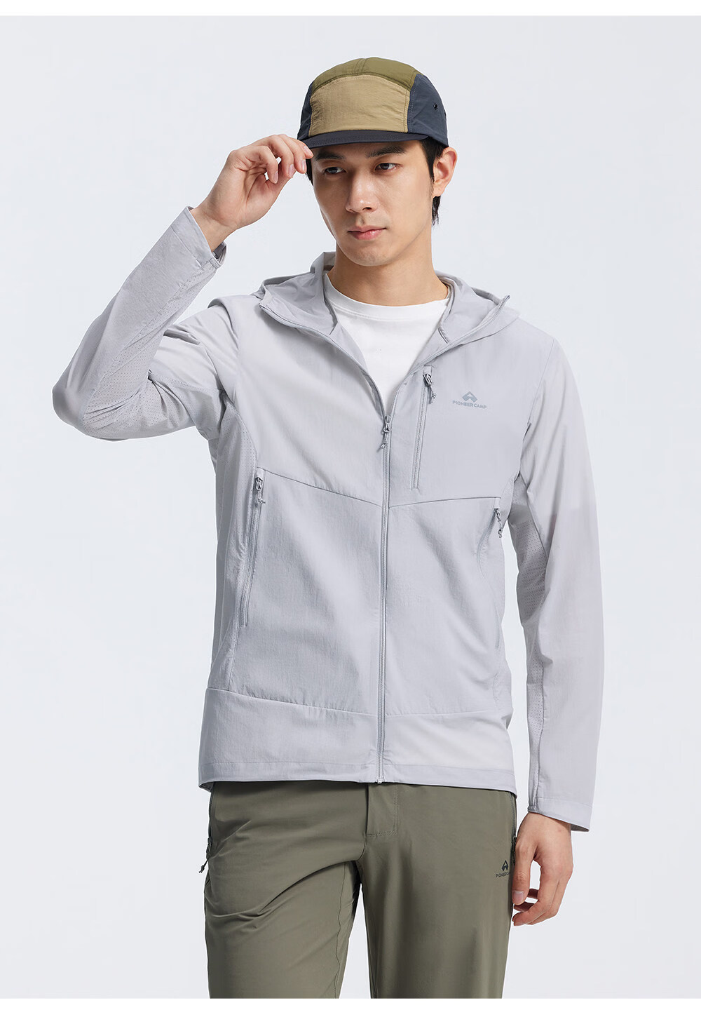 Pioneer Camp Fengdie Pro Men's Summer Outdoor Breathable Water-Repellent UV Protection Hooded Sun Protection Jacket 23