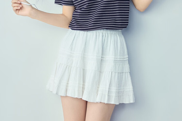 Giordano Women's Striped Cotton Retro Color-Block Henley Short Sleeve T-Shirt Summer New 13326233 17