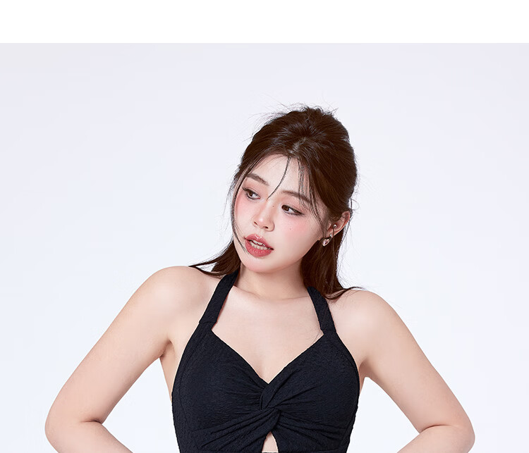 Agliondy Plus Size Women's One-Piece Swimsuit Waist-Slimming Figure-Flattering Classic Black M 18