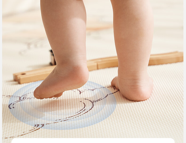 OUYUN Baby Crawling Mat Thickened Children's Crawling Mat iXPE Integrated Floor Mat Snow Village + Bear 2×1.8m 19