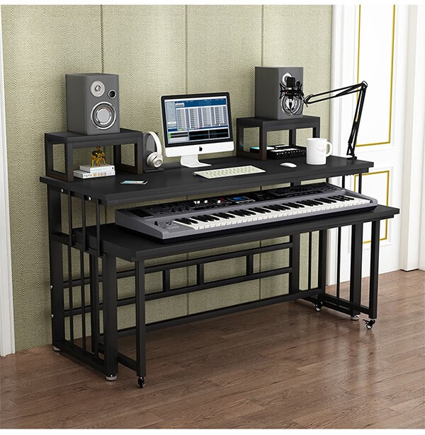 放电子琴的桌子 电子琴桌简约现代电钢琴桌音乐录音棚工作台器桌子