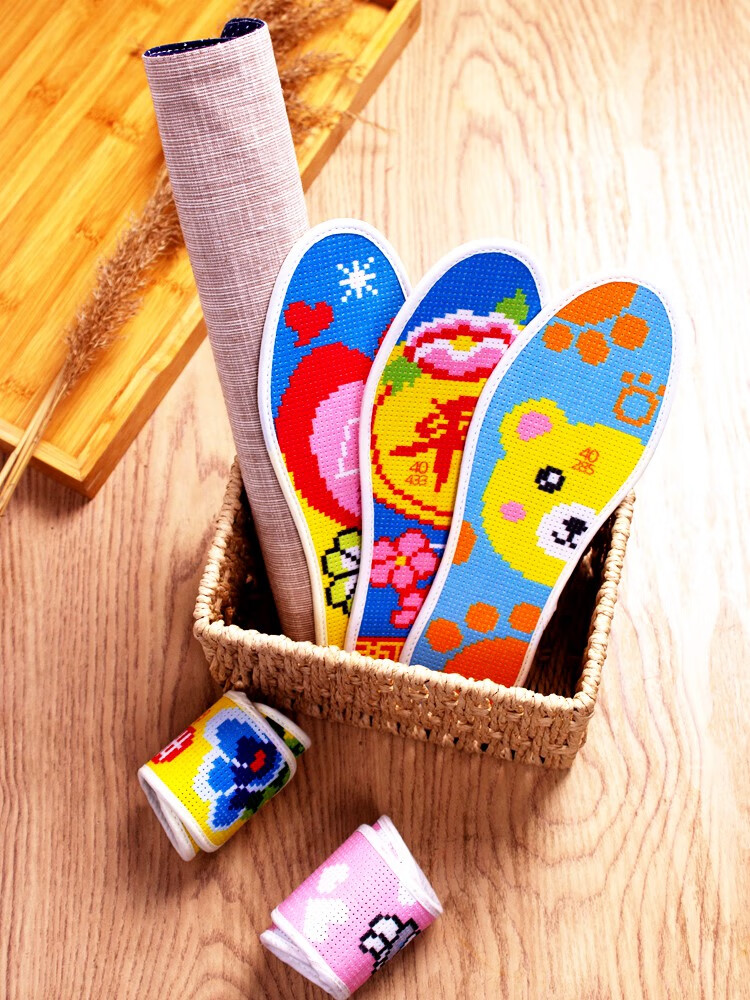 鞋底垫十字绣鞋垫半成品自己绣纯全棉男绣花手工高端2021鞋垫2022年