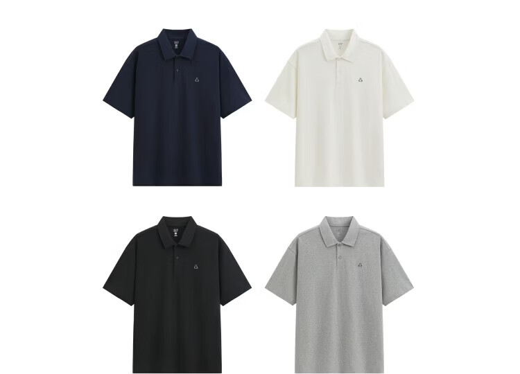 GAP Men's 2026 Summer New Pure Cotton Bear Embroidery Short Sleeve Polo Shirt Casual Top 892476 11