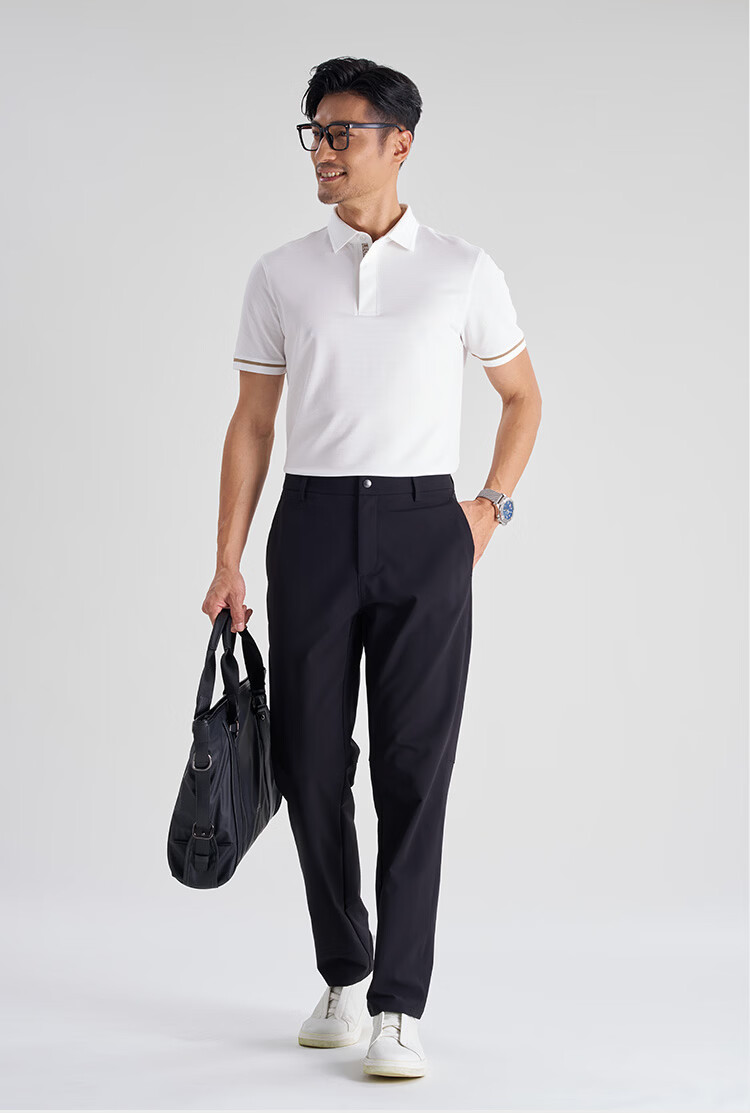 Shirt Lao Luo [Store Edition Golf 07] 2026 New Striped Jacquard Snap Button Polo Shirt 265G7P938S 7