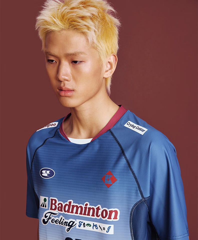 KUMPOO (KUMPOU) Badminton Short-Sleeve Quick-Dry Top, T-Shirt, Crying Center Co-Branded Competition Uniform, ACT261610-White, Size M 24