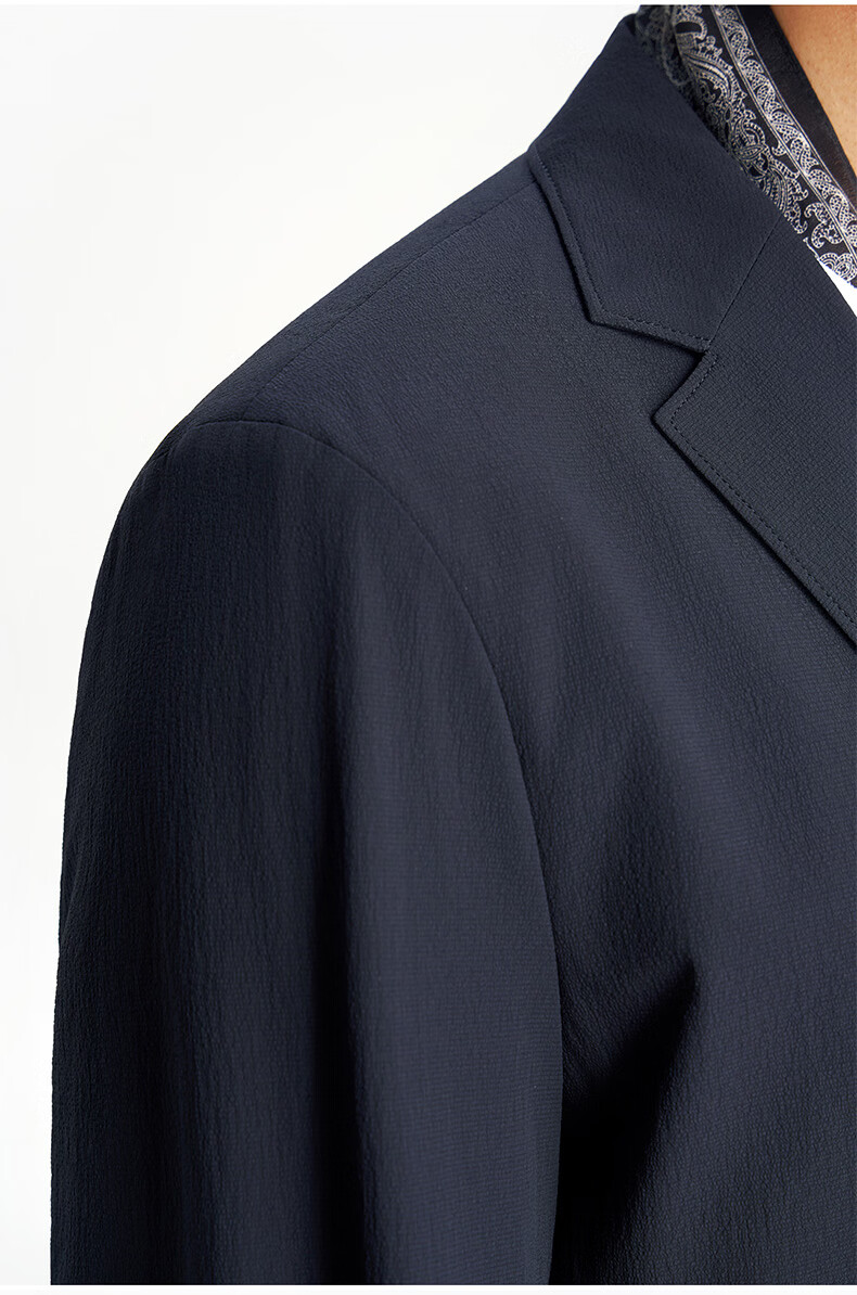 Shirt Lao Luo [Xinyue No.1] Machine Washable Bark Texture Wrinkle-Resistant Portable Business Travel Suit Jacket Single 251B0S513N 16