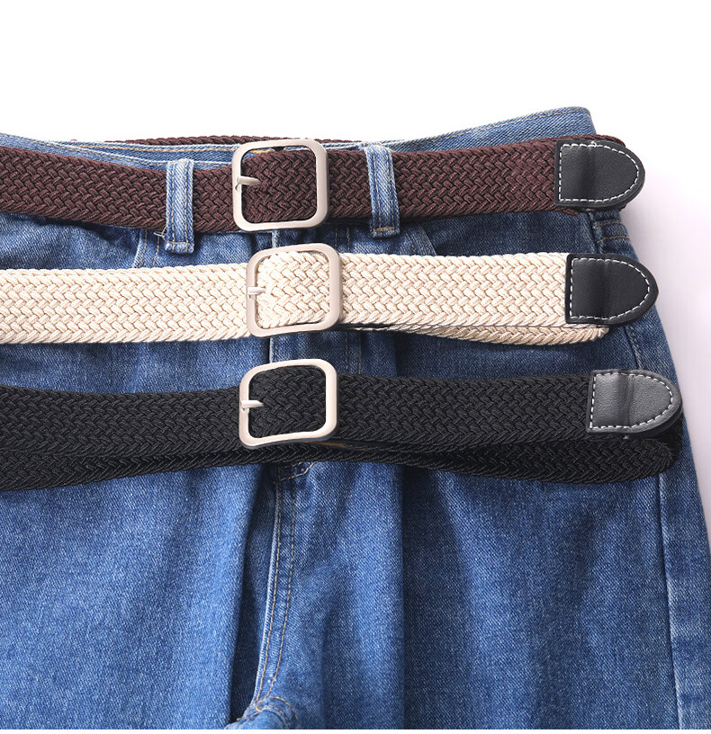 HOCR Canvas Belt Ins Style Woven Elastic Waistband Comfortable Breathable Unisex Jeans Belt 4