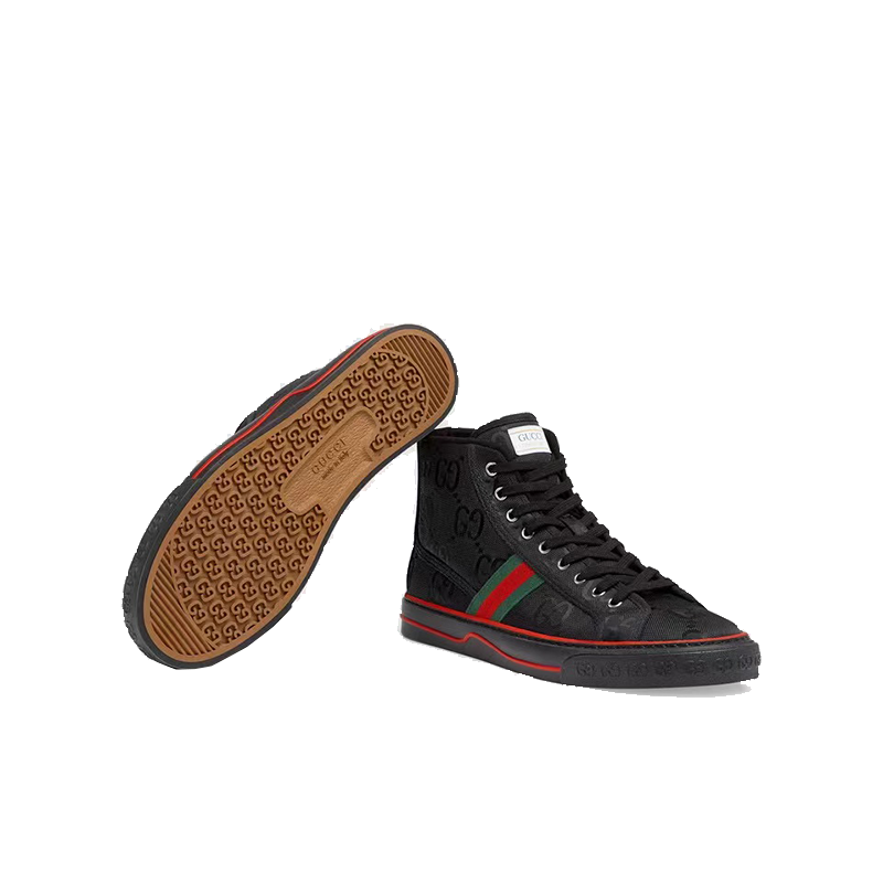 gucci古驰 奢侈品男鞋 tennis 1977高帮休闲运动鞋gg印花百搭时尚潮流