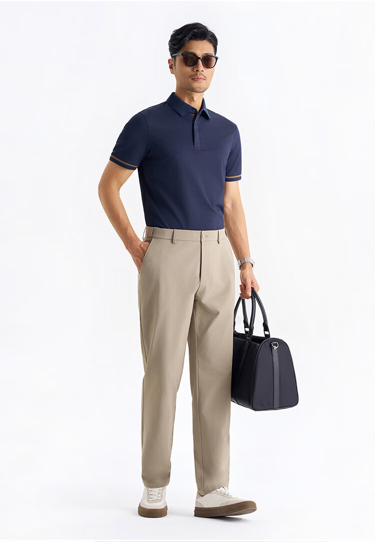 Shirt Lao Luo [Store Edition Golf 07] 2026 New Striped Jacquard Snap Button Polo Shirt 265G7P938S 2