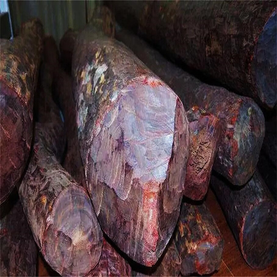 小叶紫檀木料原木血檀横财风水柱摆件雕刻料佛珠料木雕料diy手工 直径