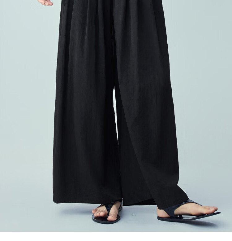 Giordano Women's Pants 2026 Summer New Pleated Casual Drawstring Elastic Waist Wide-Leg Pants 13416316 14