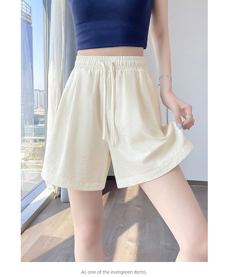 MINISO Women's Sports Shorts Summer 2026 New Thin Breathable Milk Fabric Home Casual Blue Pants 13