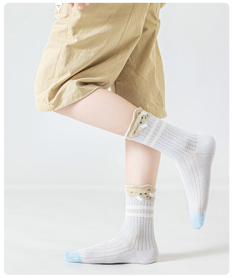 Little Pig Banner Summer Mesh Thin Children's Socks Xinjiang Cotton Class A Seamless Cute Cartoon Kids Baby Cotton Socks 8