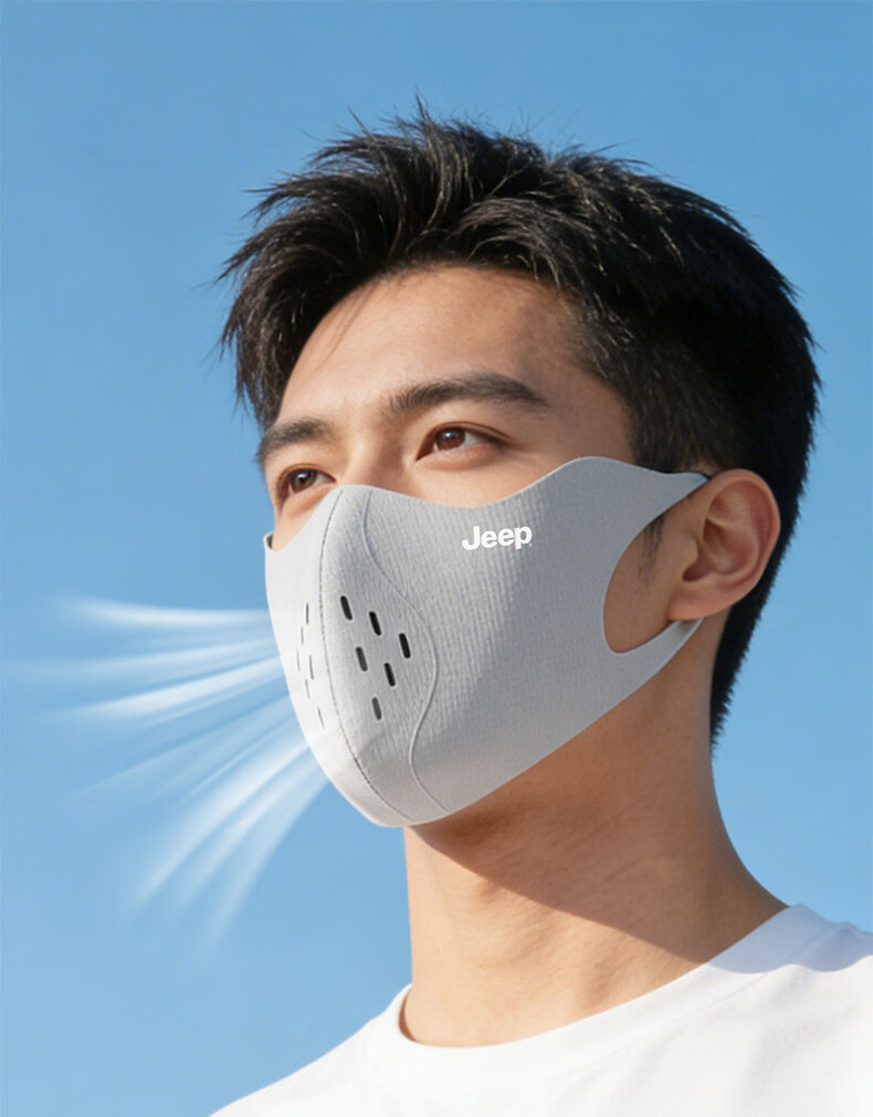 JEEP Men's Summer Outdoor Sunscreen Mask Ice Silk Lightweight Breathable High-Value Eye Protection Face Cover 11