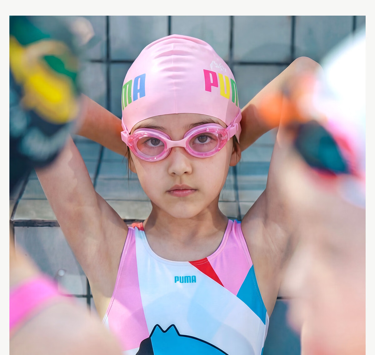 PUMA Kids Girls One-Piece Professional Training Racing Swimsuit for Swimming Pool 11