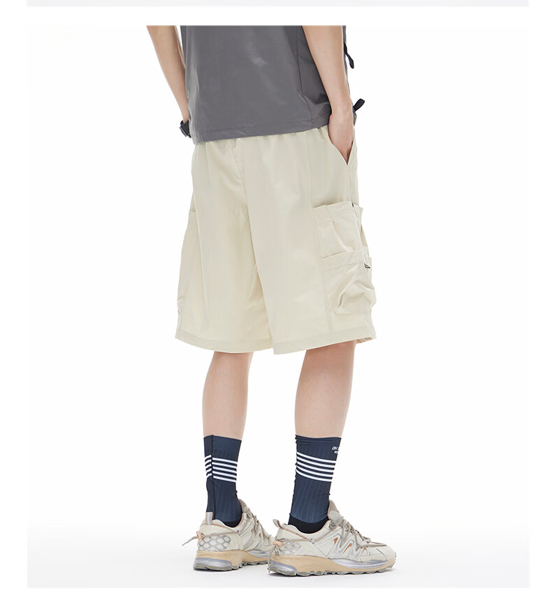 Fingercroxx IT Quick-Dry Work Shorts Men 2026 Summer Thin Loose Fit Casual Five-Point Pants Apricot M 21