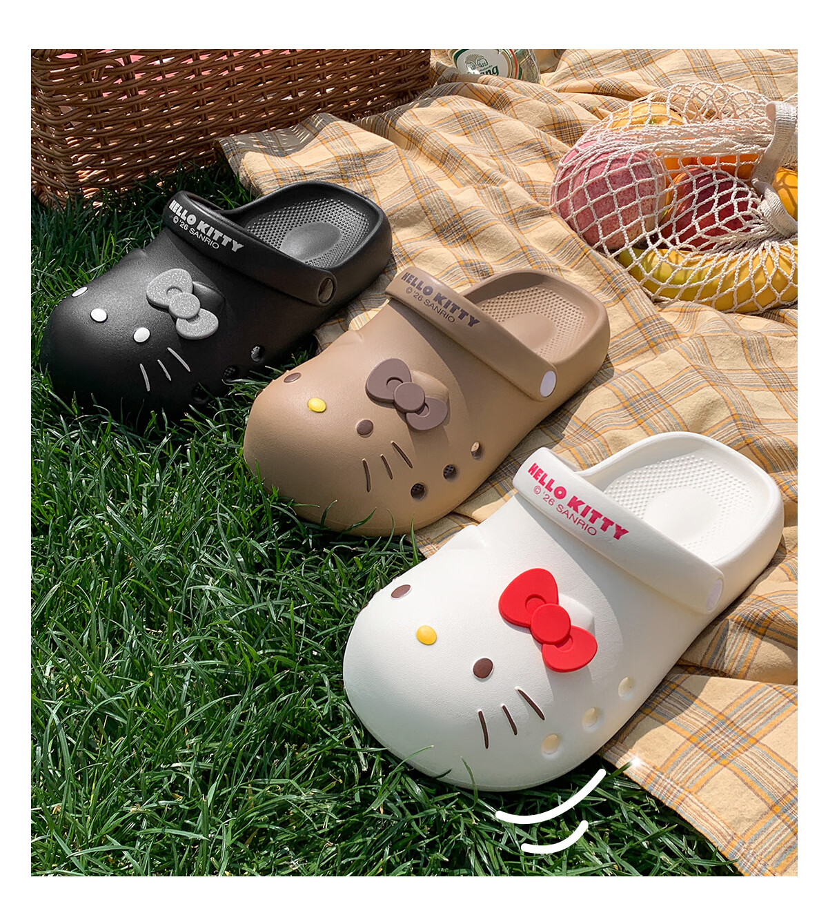 Runrou Women's Summer 2026 New Hello Kitty Thick Sole Height Increasing Outdoor Beach Shoes Non-slip Closed Toe Sandals 12