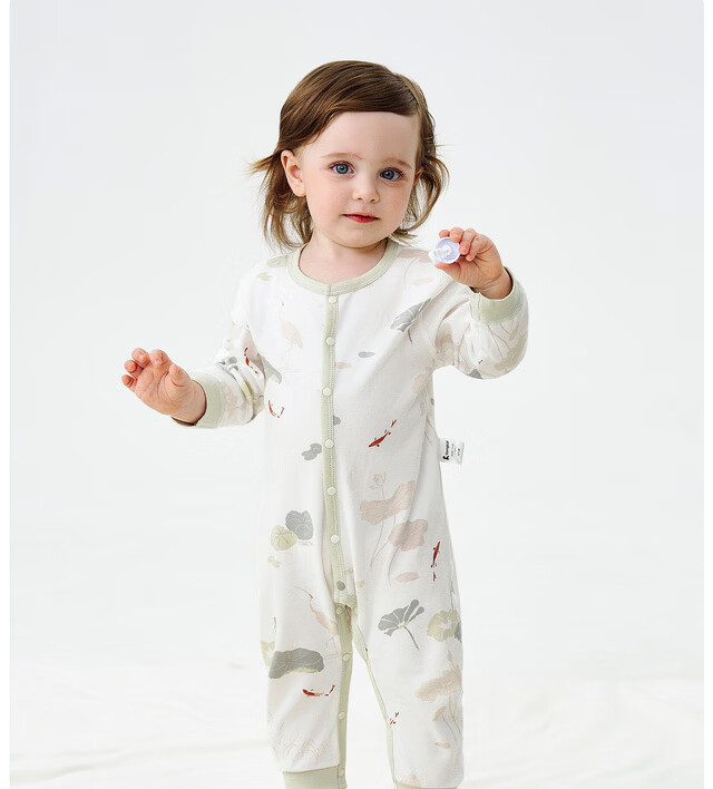 Tongtai Baby Romper Spring and Autumn Pure Cotton Infant Bodysuit Newborn One-piece Pajamas Brown 73cm 4
