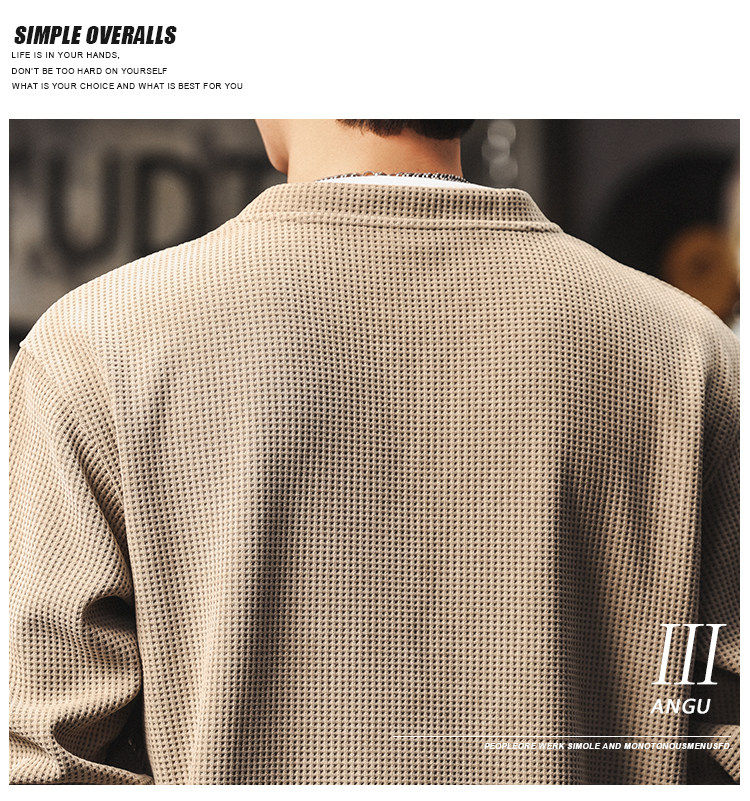 Mark Fairwhale American Vintage Double-Layer Collar Sweatshirt Men's Spring Autumn New Color-Block Casual Trendy Long Sleeve Faux Two-Piece T-Shirt 5