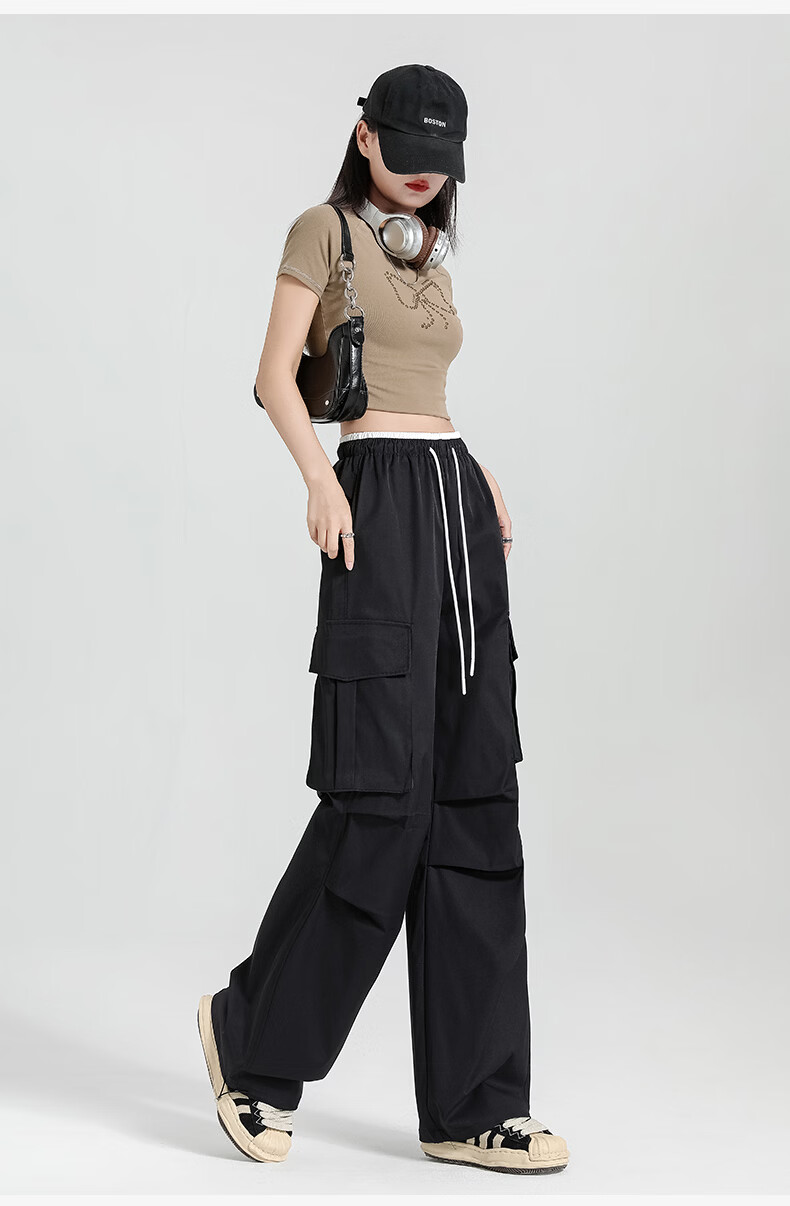 Borui Sunscreen Ice Silk Quick-Dry Work Pants Women 2026 New Summer Lightweight Breathable Casual Paratrooper Pants 23