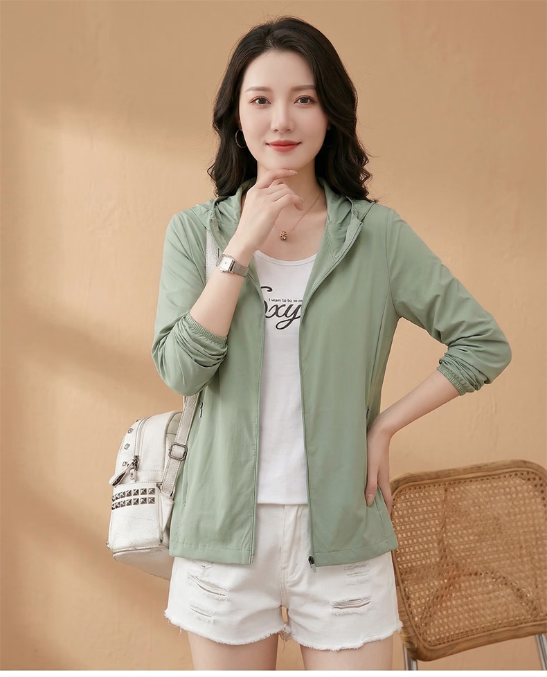 AEMAPE Lightweight Sunscreen Jacket for Women Summer 2026 New Mid-Aged Mom UV Protection Outdoor Skin Jacket Coat 19