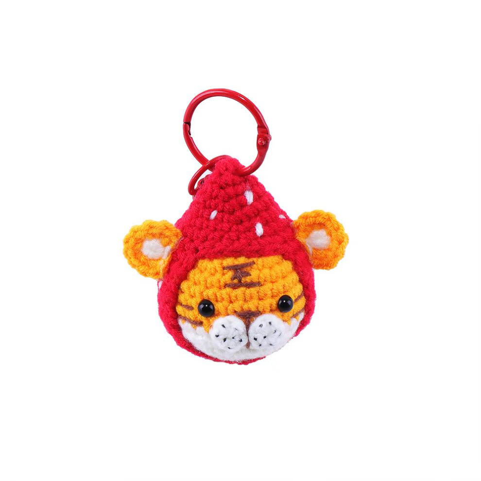 针织玩偶大吉大利可爱小老虎挂坠钥匙扣包包挂件毛线编织手工玩偶 7