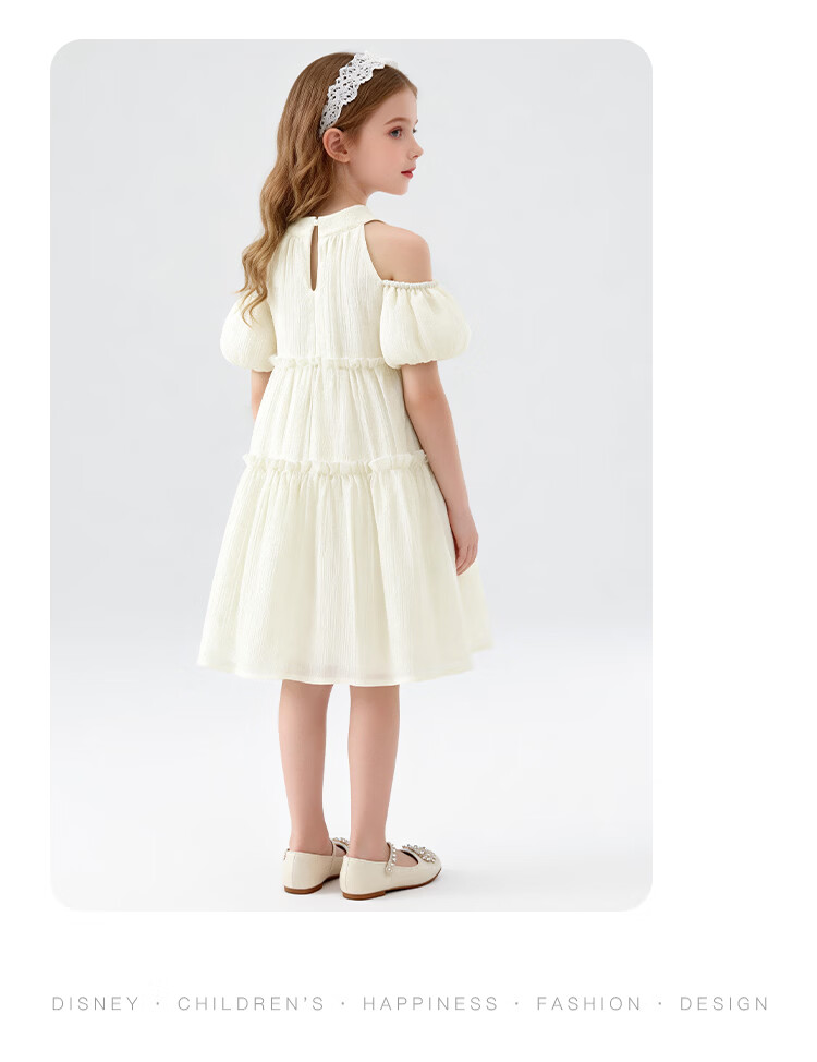 Disney Girls Summer Dress Vacation Style Princess Lightweight Chiffon Cake Dress Holiday Gift 160 15