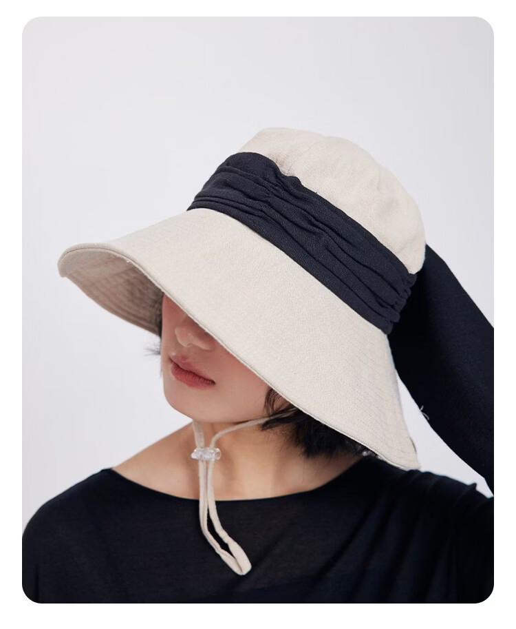 Lagur Breath Forest Natural Ramie Handmade Wide Brim Bucket Hat Women Sun Protection Summer Khaki 14