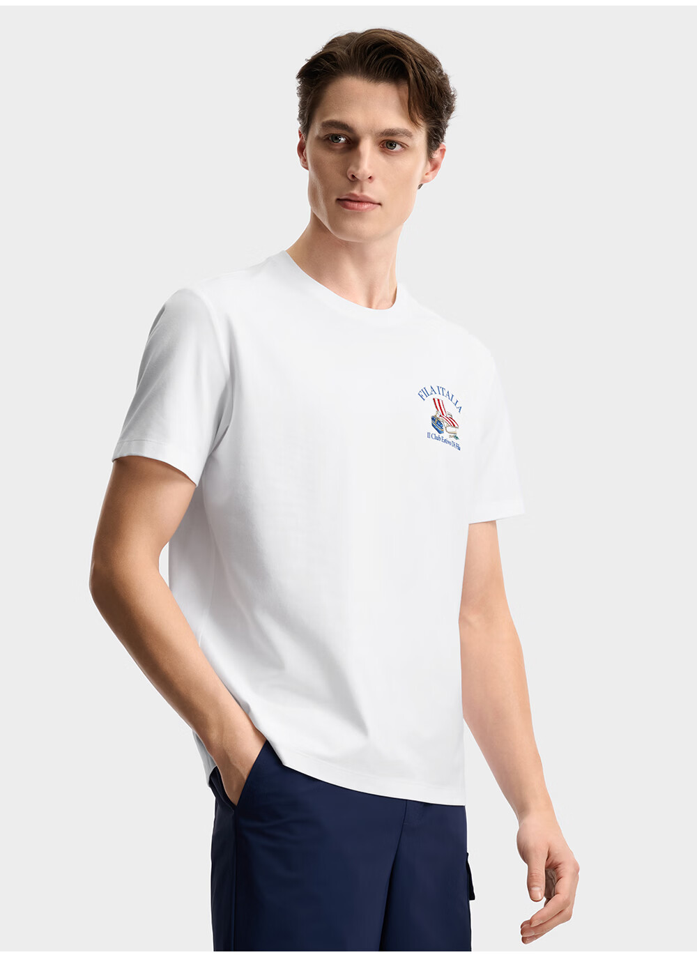 FILA Official Men's Knitted Short Sleeve Shirt 2026 Summer New Casual Cool Comfortable Dry Embroidered T-Shirt 7