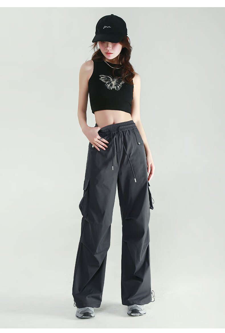 Borui Summer Lightweight American Quick-Dry Work Pants Women's Sports Loose Wide-Leg Slim Hiking Casual Pants 16