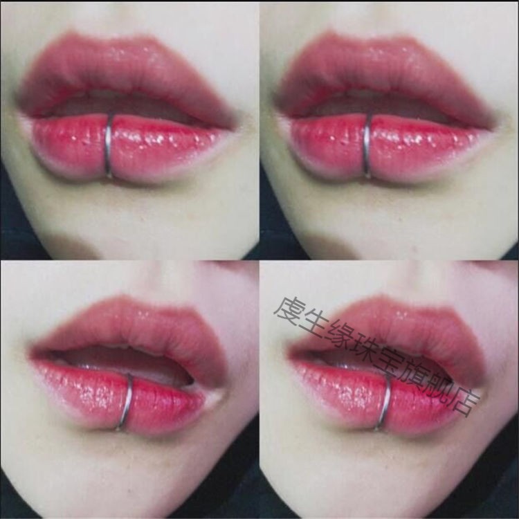 钛钢无洞唇夹唇钉唇环耳骨夹黑色钢色无疼男女情侣帅酷个性简约百搭