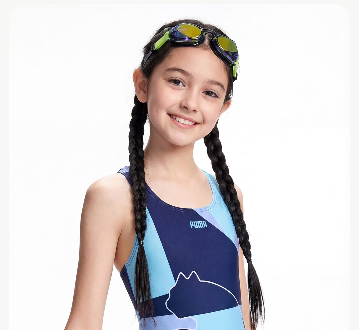 PUMA Kids Girls One-Piece Professional Training Racing Swimsuit for Swimming Pool 20