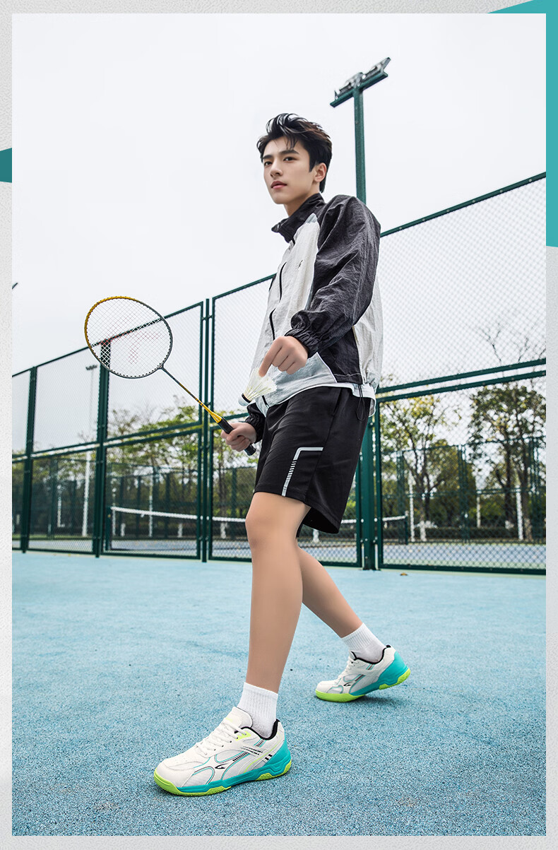DEERWAY Badminton Shoes for Men And Women, Shock-Absorbing Comfortable Wear-Resistant Stable Support Competition Training Sports Shoes White Black Gold Size 35 4