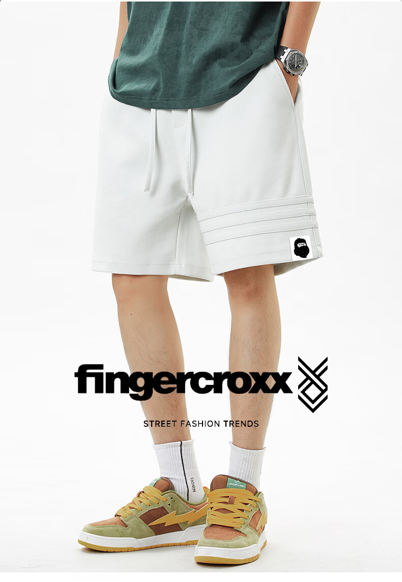 Fingercroxx IT Trendy Casual Sports Shorts Men Summer Lightweight Loose Fit Five-Point Pants Pink S 3